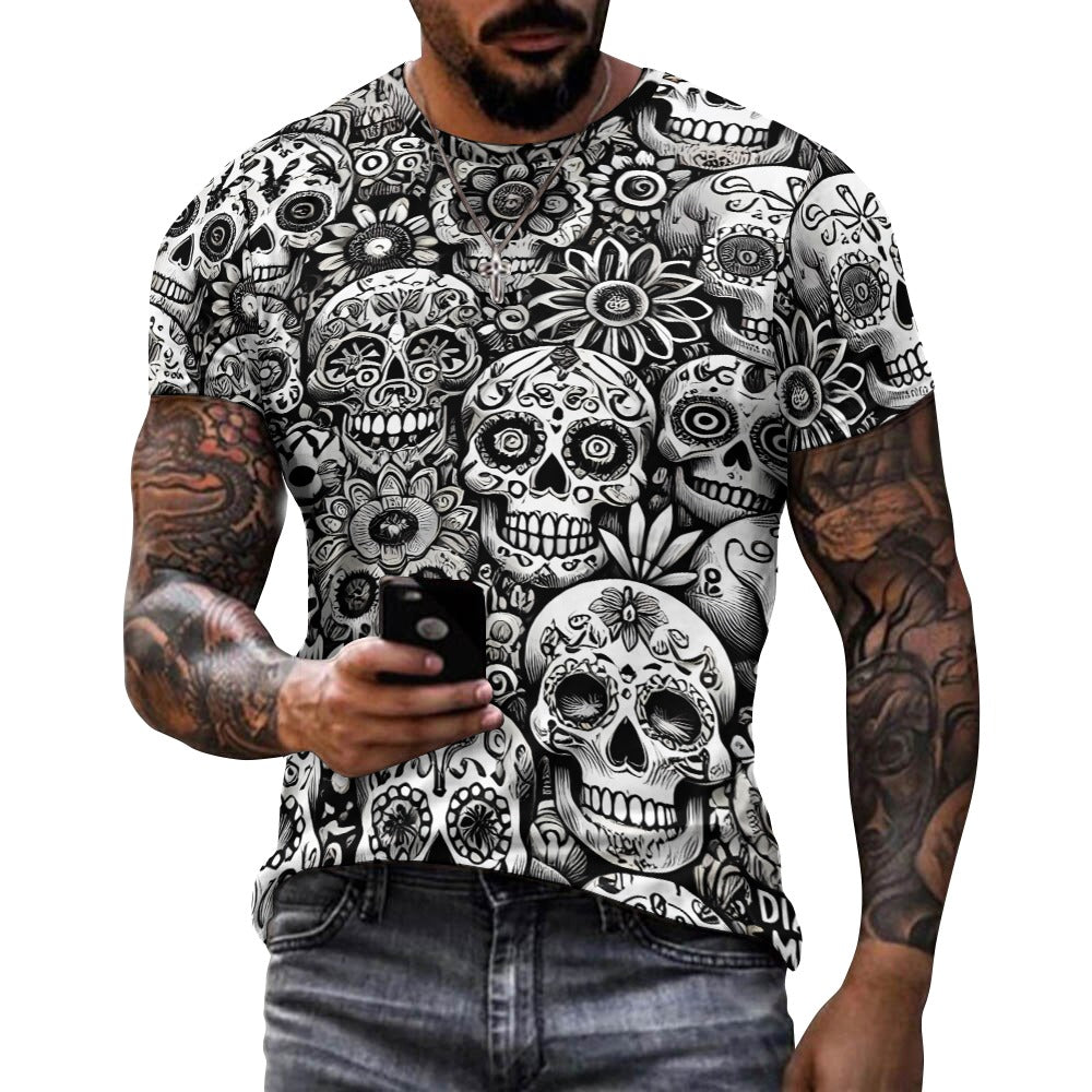 Camiseta de algodón para hombre con estampado completo