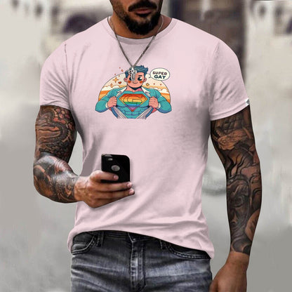 Camiseta de algodón para hombre con estampado frontal