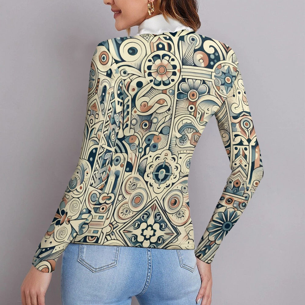 Women's Long Sleeve Lapel Sweater