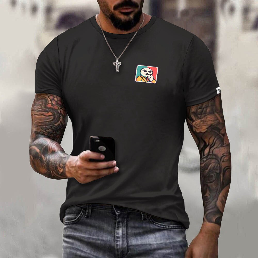 Camiseta de algodón para hombre con estampado frontal