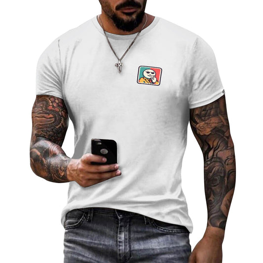 Camiseta de algodón para hombre con estampado frontal