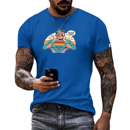 Camiseta de algodón para hombre con estampado frontal