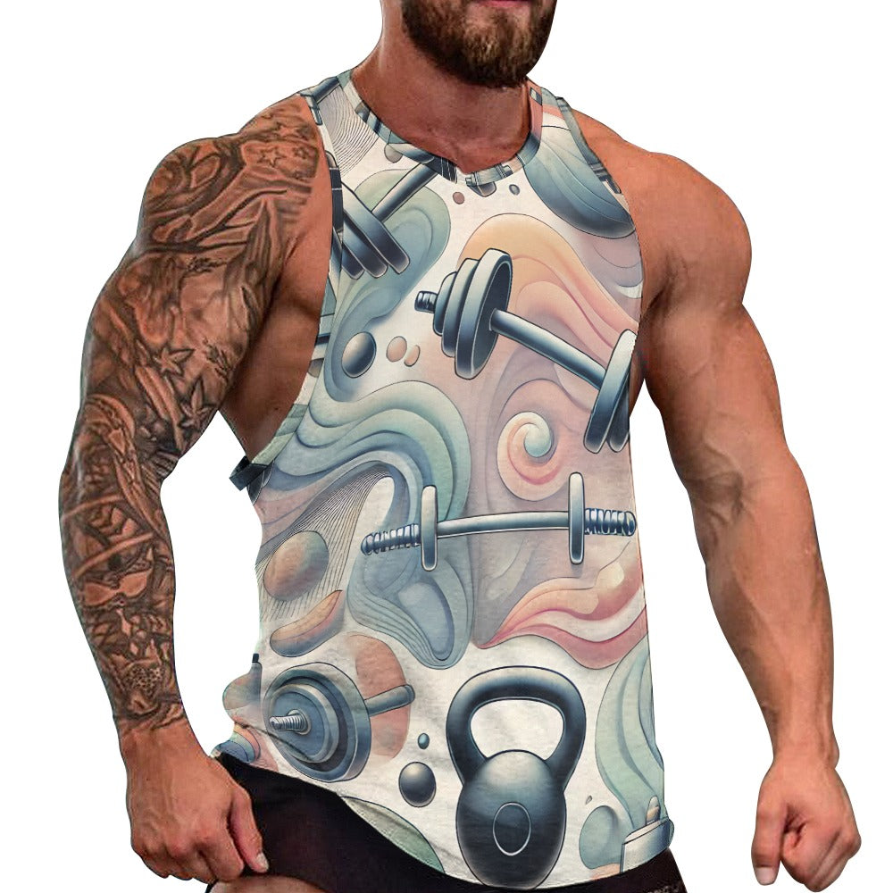 Camiseta sin mangas con estampado completo para hombre