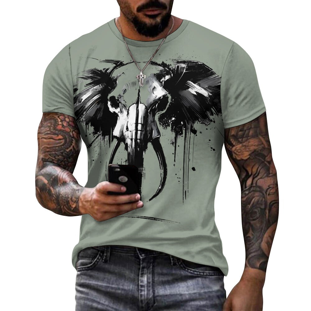 Camiseta de algodón para hombre con estampado completo