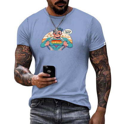 Camiseta de algodón para hombre con estampado frontal