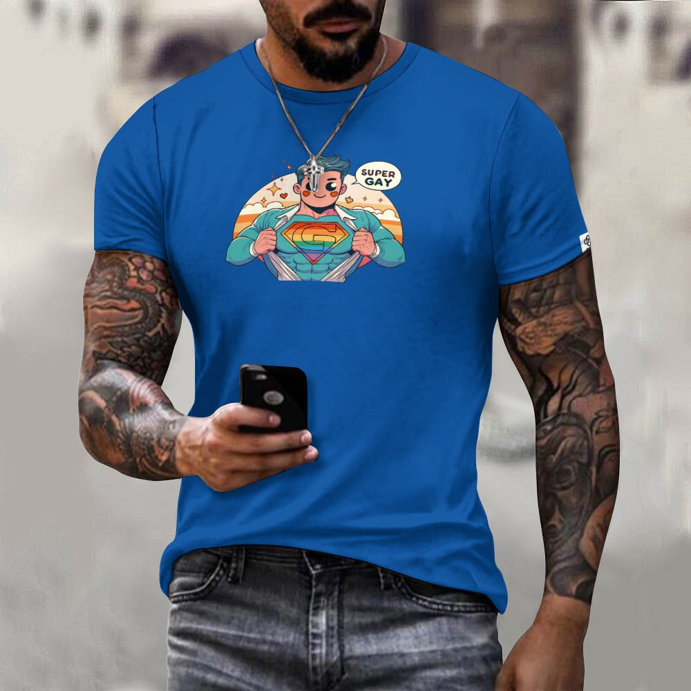 Camiseta de algodón para hombre con estampado frontal