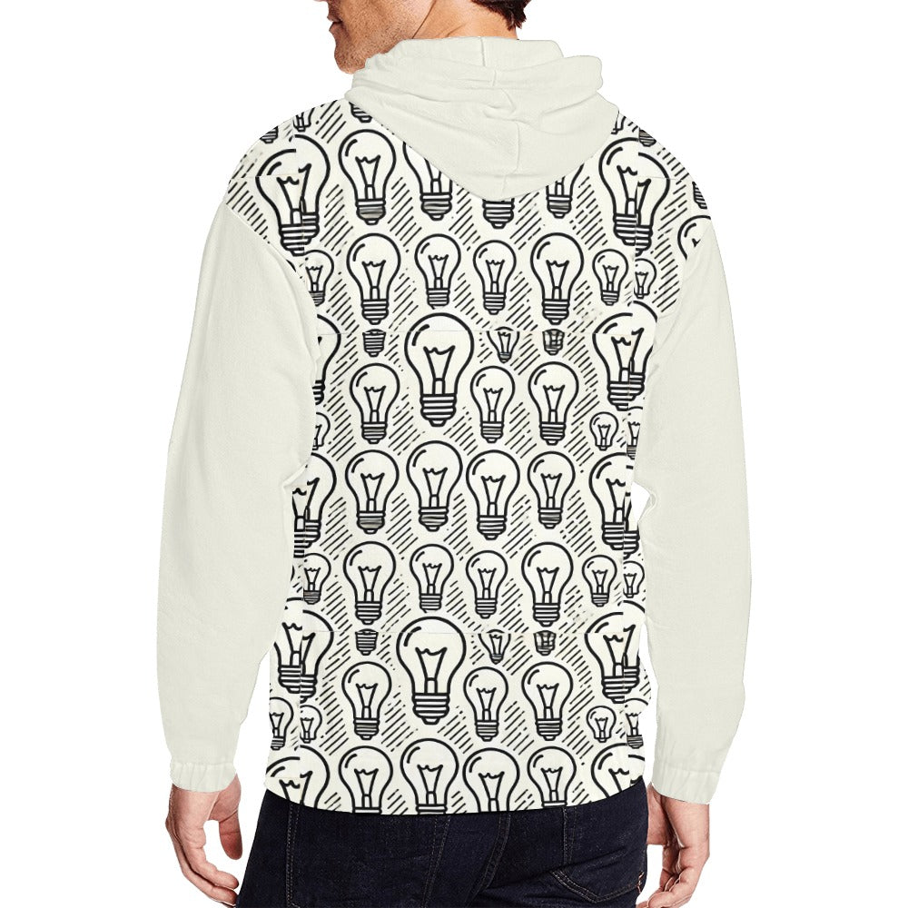 Sudadera con capucha y cremallera completa con estampado integral para hombre