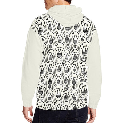 Sudadera con capucha y cremallera completa con estampado integral para hombre