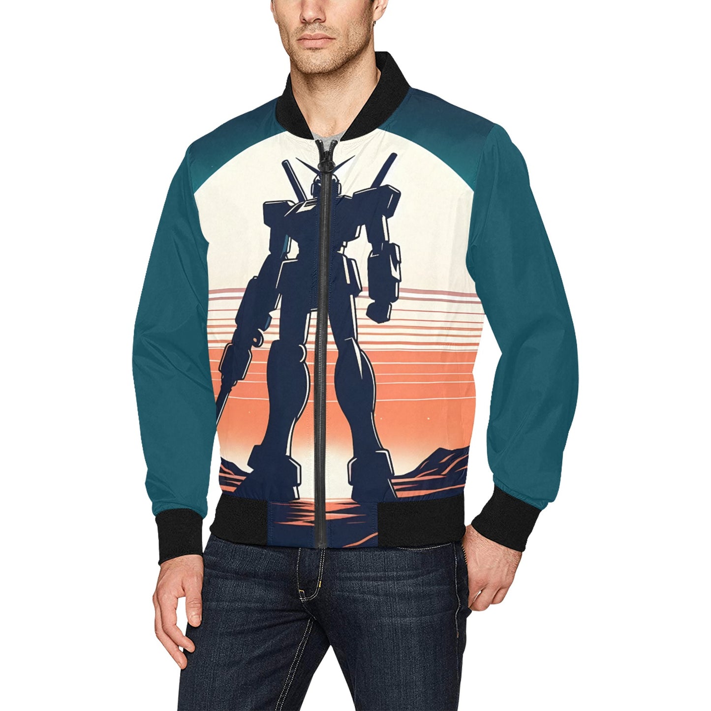 Chaqueta bomber con estampado integral para hombre