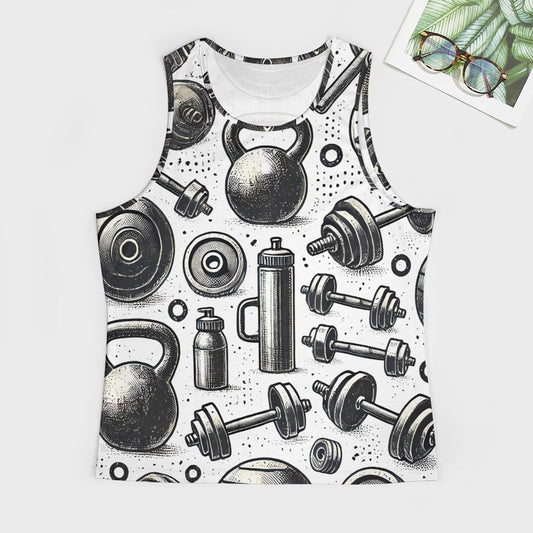 Camiseta sin mangas con estampado completo para hombre