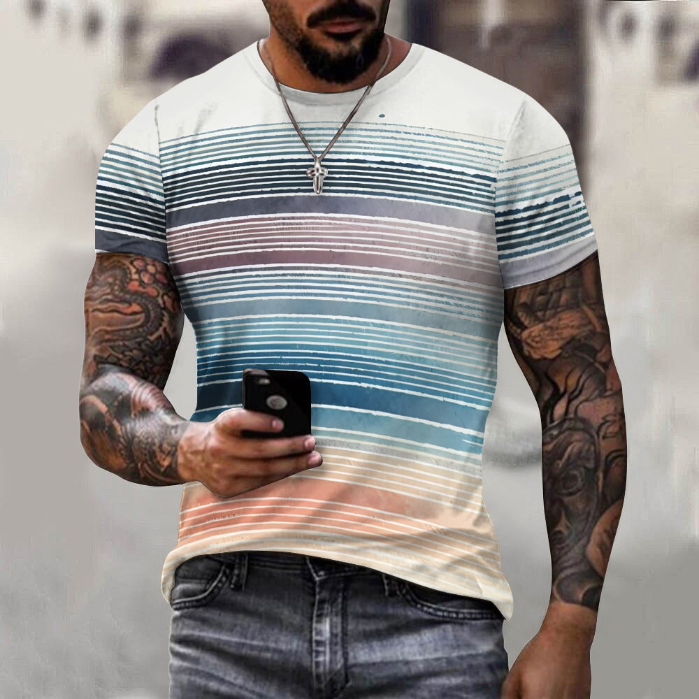 Camiseta de algodón para hombre con estampado completo