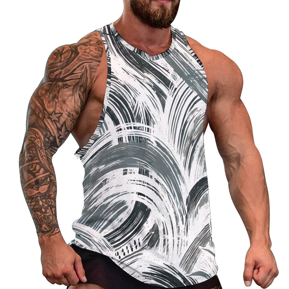 Camiseta sin mangas con estampado completo para hombre