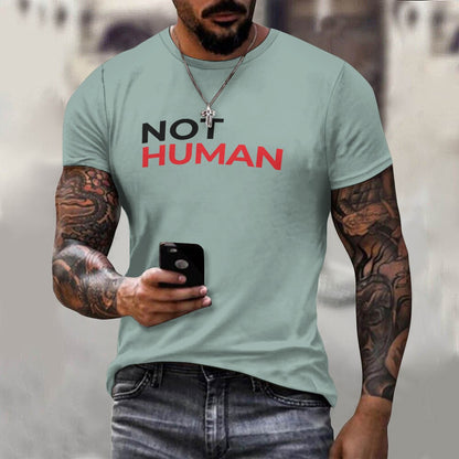 Camiseta de algodón para hombre con estampado frontal