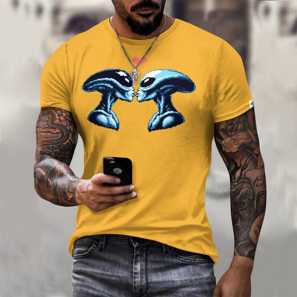 Camiseta de algodón para hombre con estampado frontal