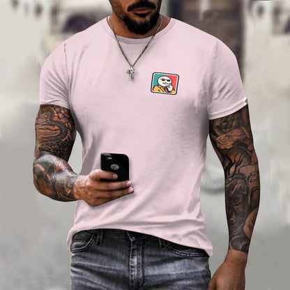 Camiseta de algodón para hombre con estampado frontal