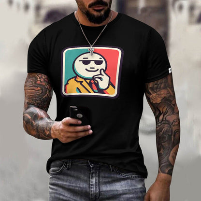 Camiseta de algodón para hombre con estampado frontal