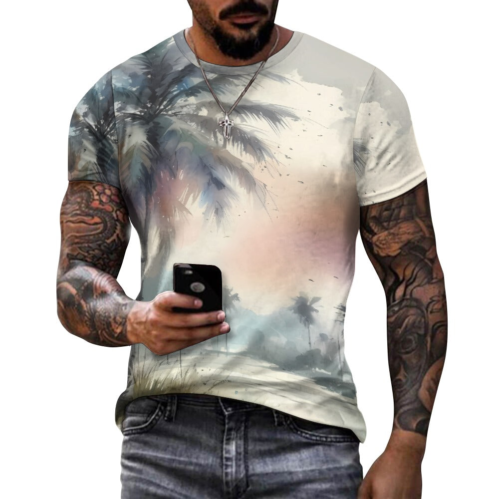 Camiseta de algodón para hombre con estampado completo