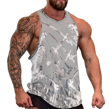 Camiseta sin mangas con estampado completo para hombre