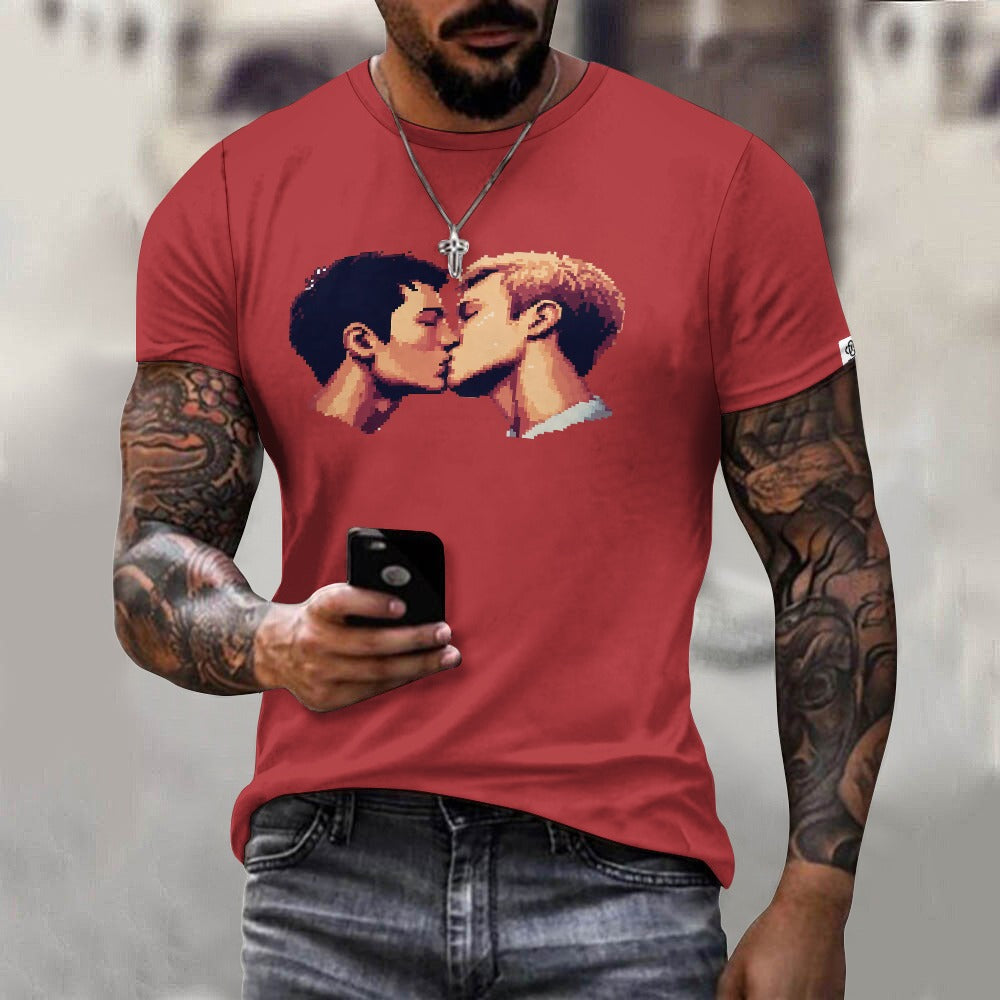 Camiseta de algodón para hombre con estampado frontal