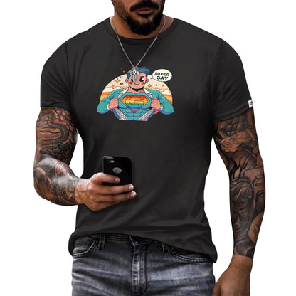 Camiseta de algodón para hombre con estampado frontal