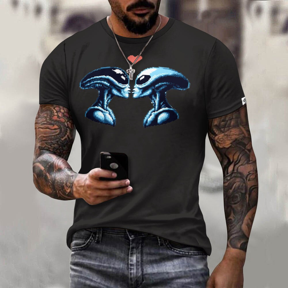 Camiseta de algodón para hombre con estampado frontal