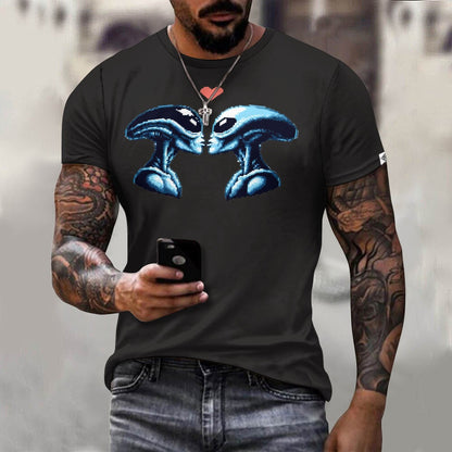 Camiseta de algodón para hombre con estampado frontal