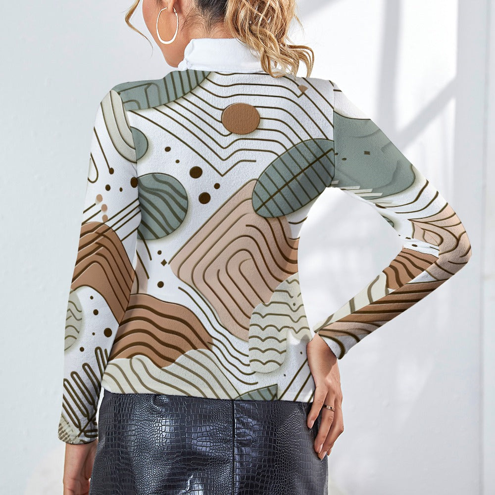 Women's Long Sleeve Lapel Sweater