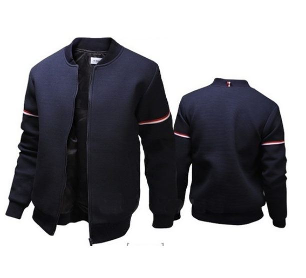 Chaqueta de color liso para hombre, manga larga, corte ajustado 