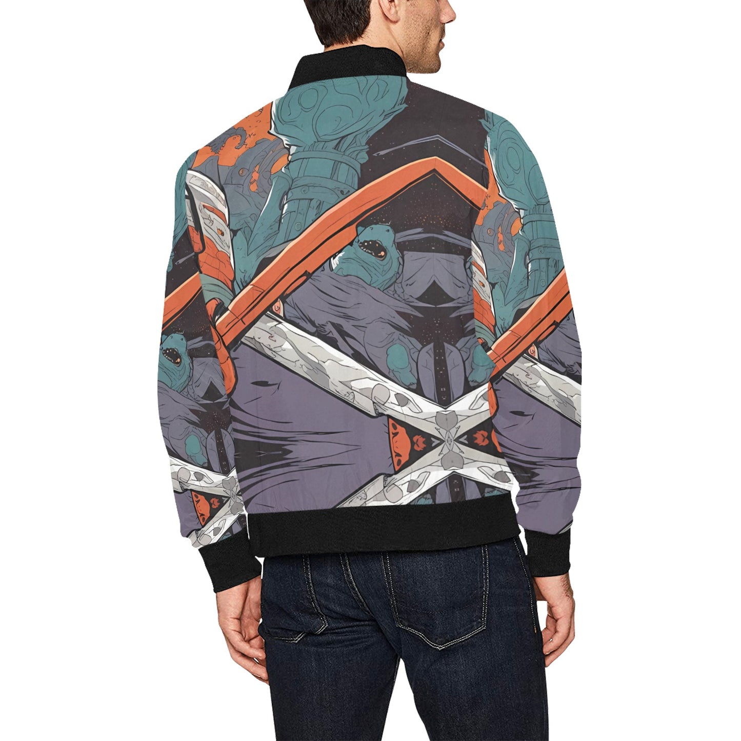 Chaqueta bomber con estampado integral para hombre