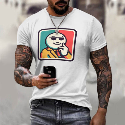 Camiseta de algodón para hombre con estampado frontal