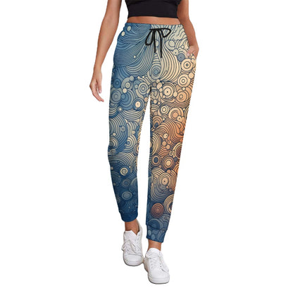 Pantalones deportivos con estampado completo para mujer