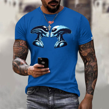 Camiseta de algodón para hombre con estampado frontal