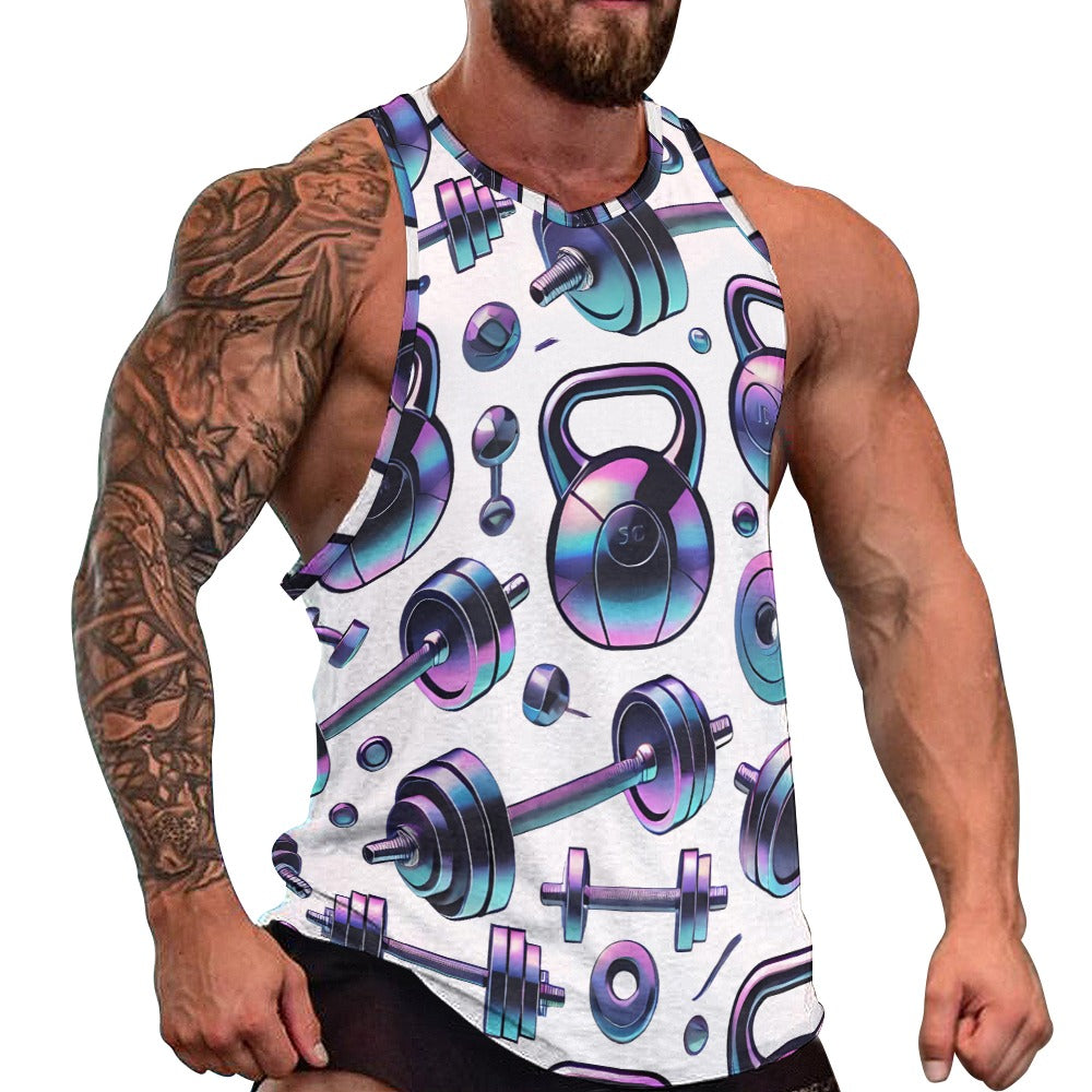 Camiseta sin mangas con estampado completo para hombre