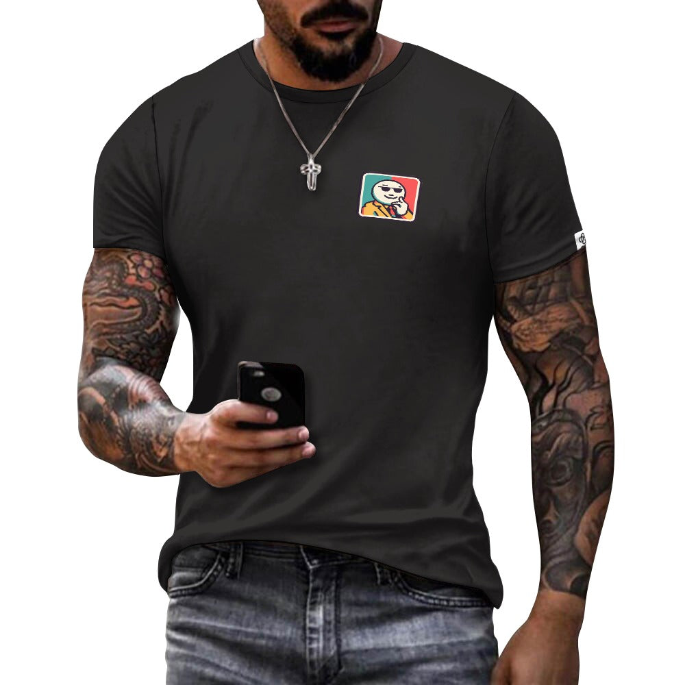 Camiseta de algodón para hombre con estampado frontal