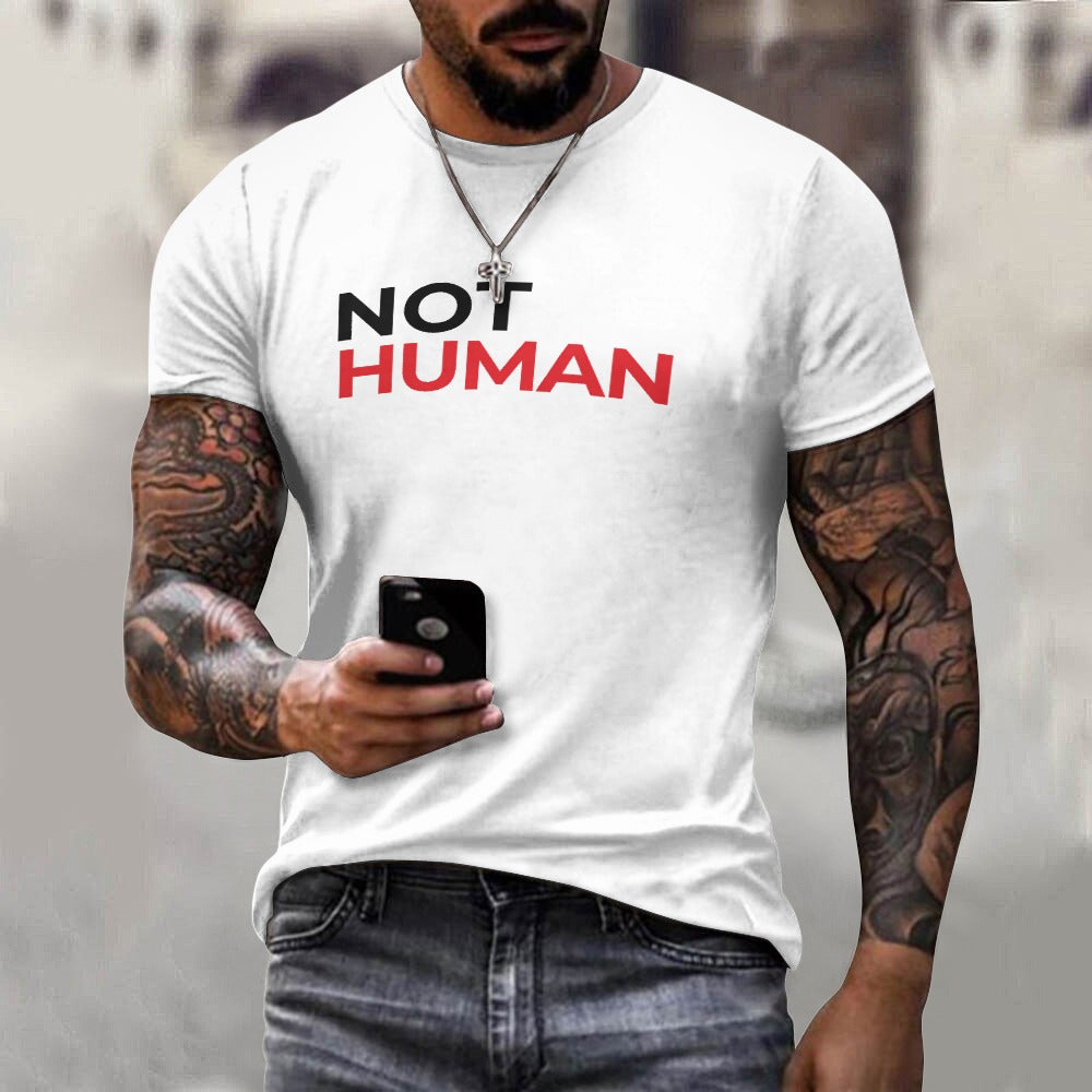 Camiseta de algodón para hombre con estampado frontal