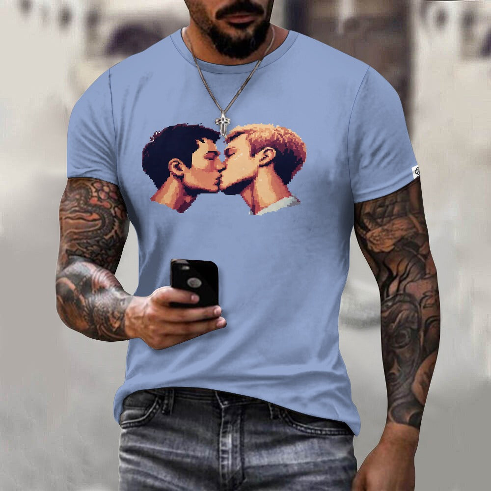 Camiseta de algodón para hombre con estampado frontal