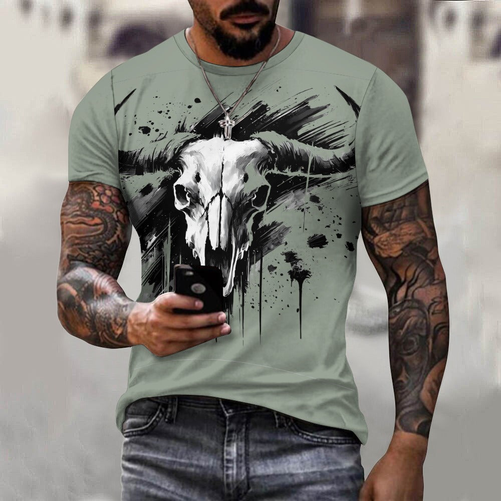 Camiseta de algodón para hombre con estampado completo