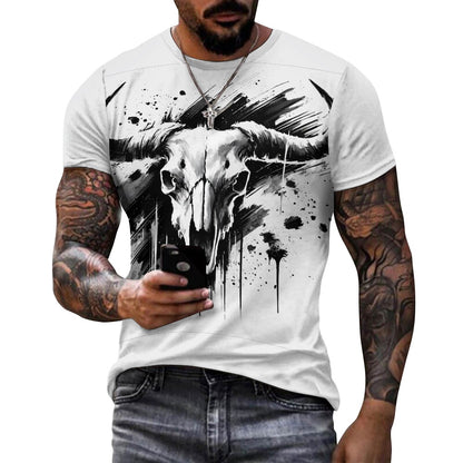 Camiseta de algodón para hombre con estampado completo