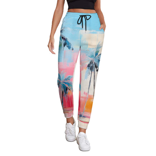 Pantalones deportivos con estampado completo para mujer