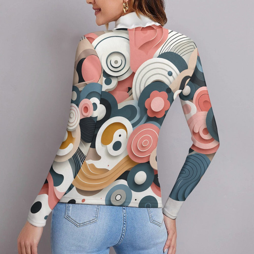 Women's Long Sleeve Lapel Sweater