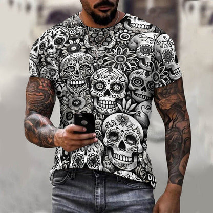 Camiseta de algodón para hombre con estampado completo