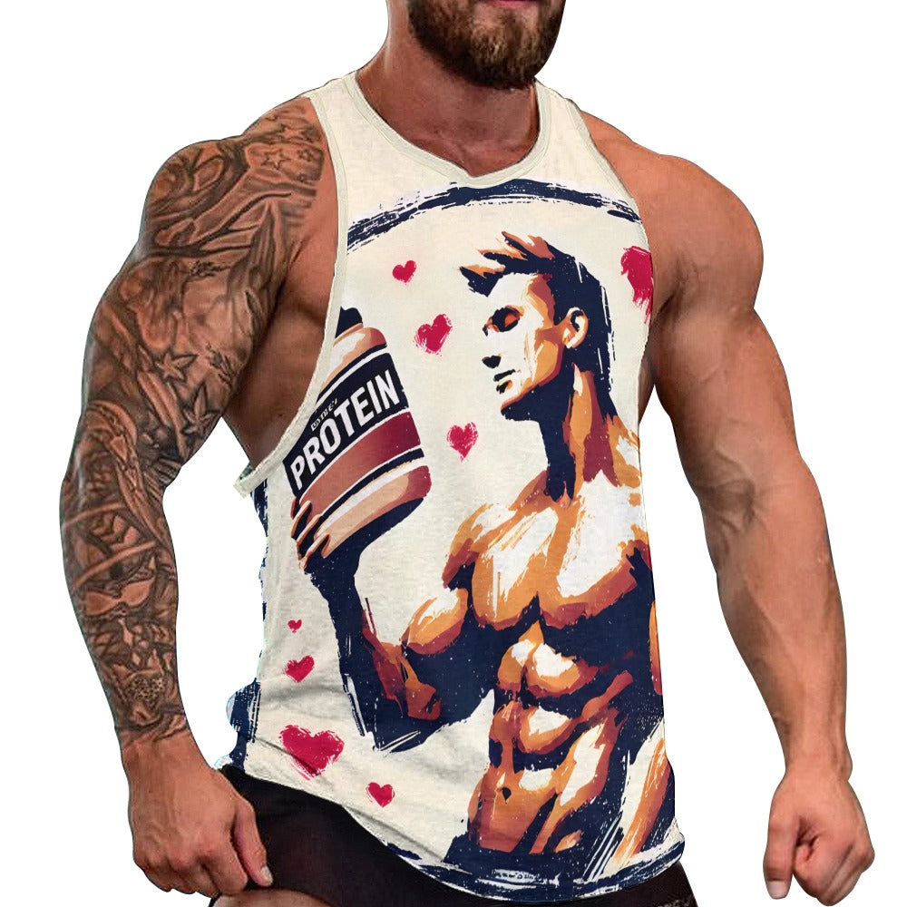 Camiseta sin mangas con estampado completo para hombre