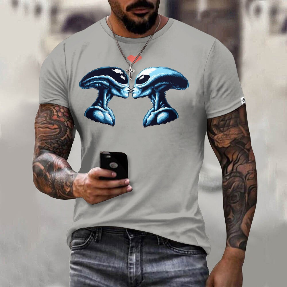 Camiseta de algodón para hombre con estampado frontal