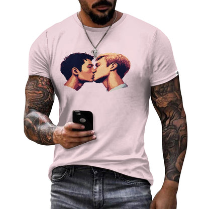 Camiseta de algodón para hombre con estampado frontal