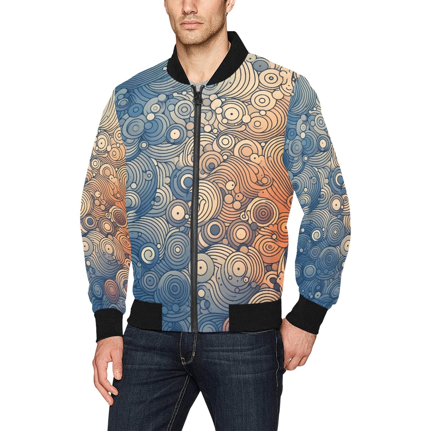 Chaqueta bomber con estampado integral para hombre