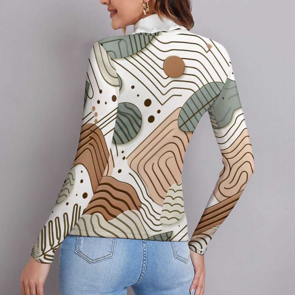 Women's Long Sleeve Lapel Sweater