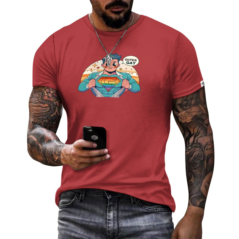 Camiseta de algodón para hombre con estampado frontal