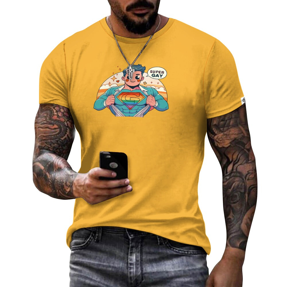 Camiseta de algodón para hombre con estampado frontal