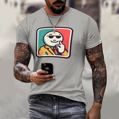 Camiseta de algodón para hombre con estampado frontal