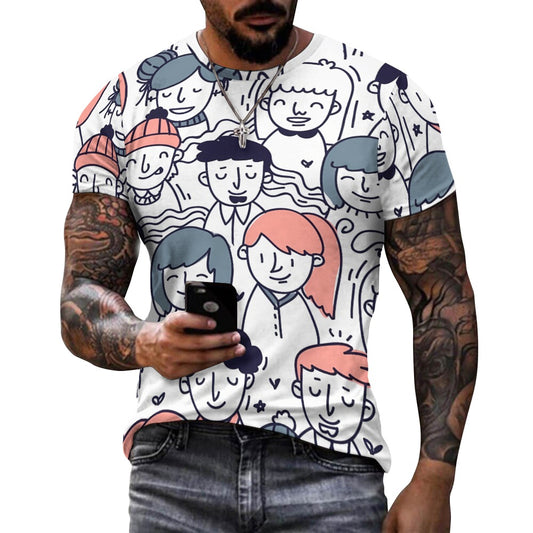 Camiseta de algodón para hombre con estampado completo